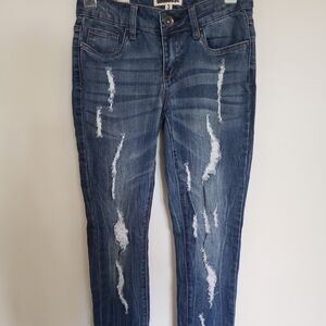 Dollhouse Distressed Cat Scratch Skinny Jeans